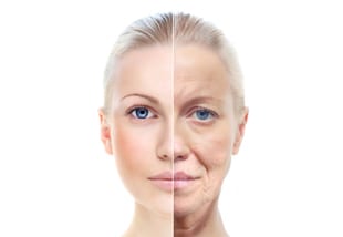 side by side photo of a young and older woman