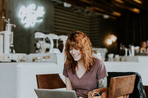woman working in a coffee shop