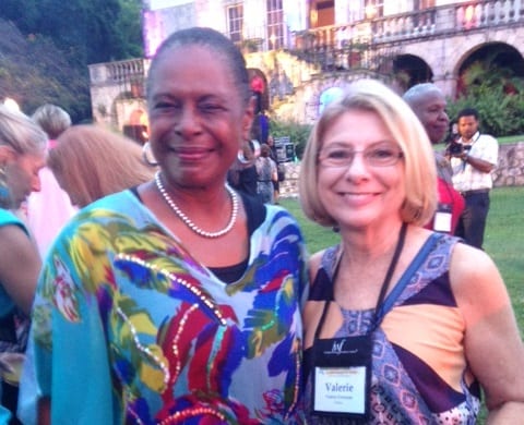 Valerie Freeman and the U.S. Ambassador to Jamaica, Pamela Bridgewater at the International Women's Forum Conference in Jamaica.